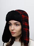 Шапка STETSON арт. 9290305 BOMBER CAP SHADOW PLAID (красный / черный)